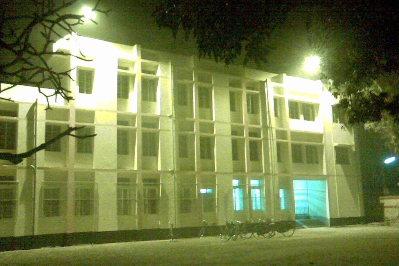 Main building at night